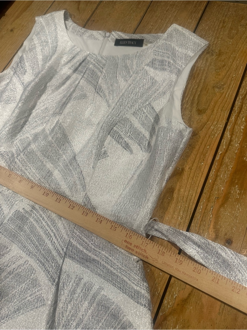 Ellen Tracy Shimmering Silver Midi Dress Size 12- Great Condition! - Picture 6 of 6